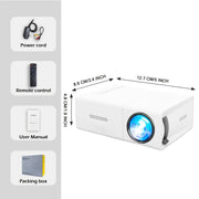 Portable 4K HD Mini Projector with Remote Control - Brightness 3000+ Lumens, 3D Support, USB Powered, Ideal for Home Theater, Camping, and Office Use, Christmas Gift, Built-in Speaker - JNR Products