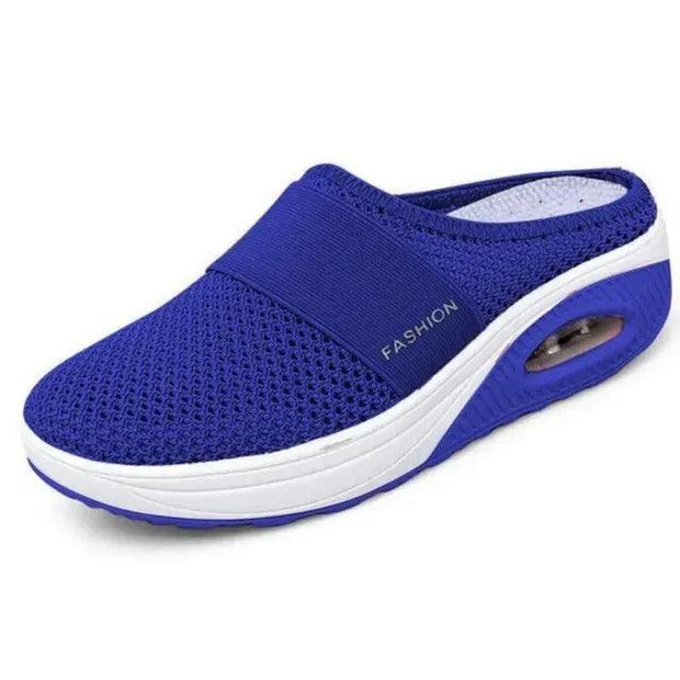 Women Walking Shoes Air Cushion Slip-On Orthopedic Diabetic Ladies Platform Mules Mesh Lightweight Slipper Wedge Female Sneaker - JNR Products