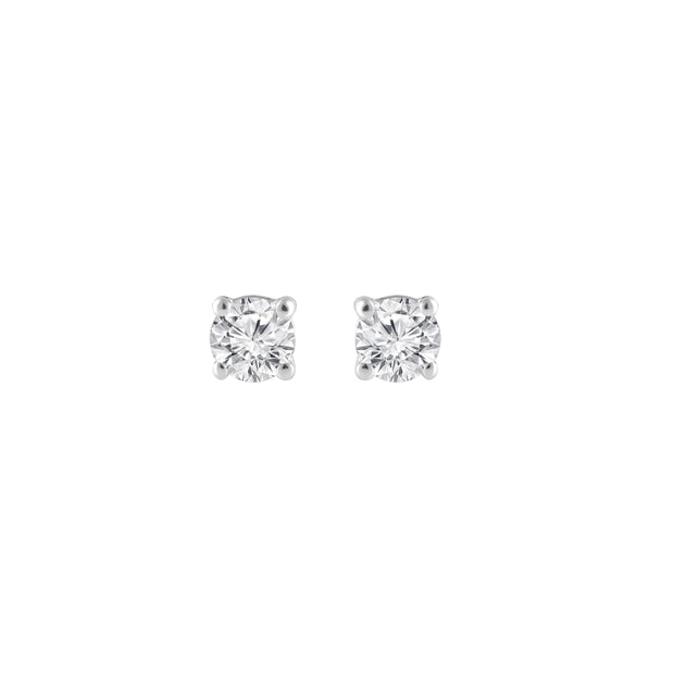 Unique Moments 1/10 Ct Round Lab Grown Diamond Stud Earrings in 10K White Gold for Women (J-SI-I1) - JNR Products