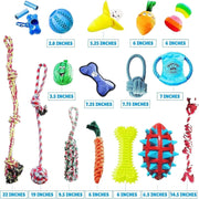 Pacific Pups - 18 Pack Dog Chew Toys - Puppy Toys - Dog Rope Toys Dog Plush - JNR Products