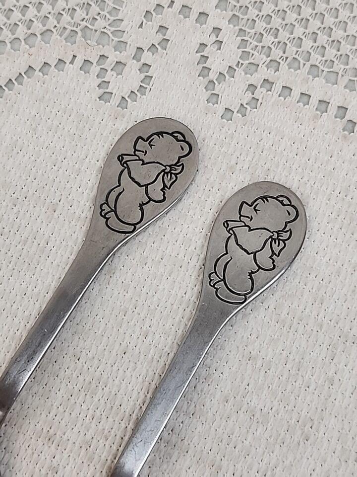 Vintage Child's Spoon & Fork Set Tommee Tippee Stainless Child Kids - JNR Products